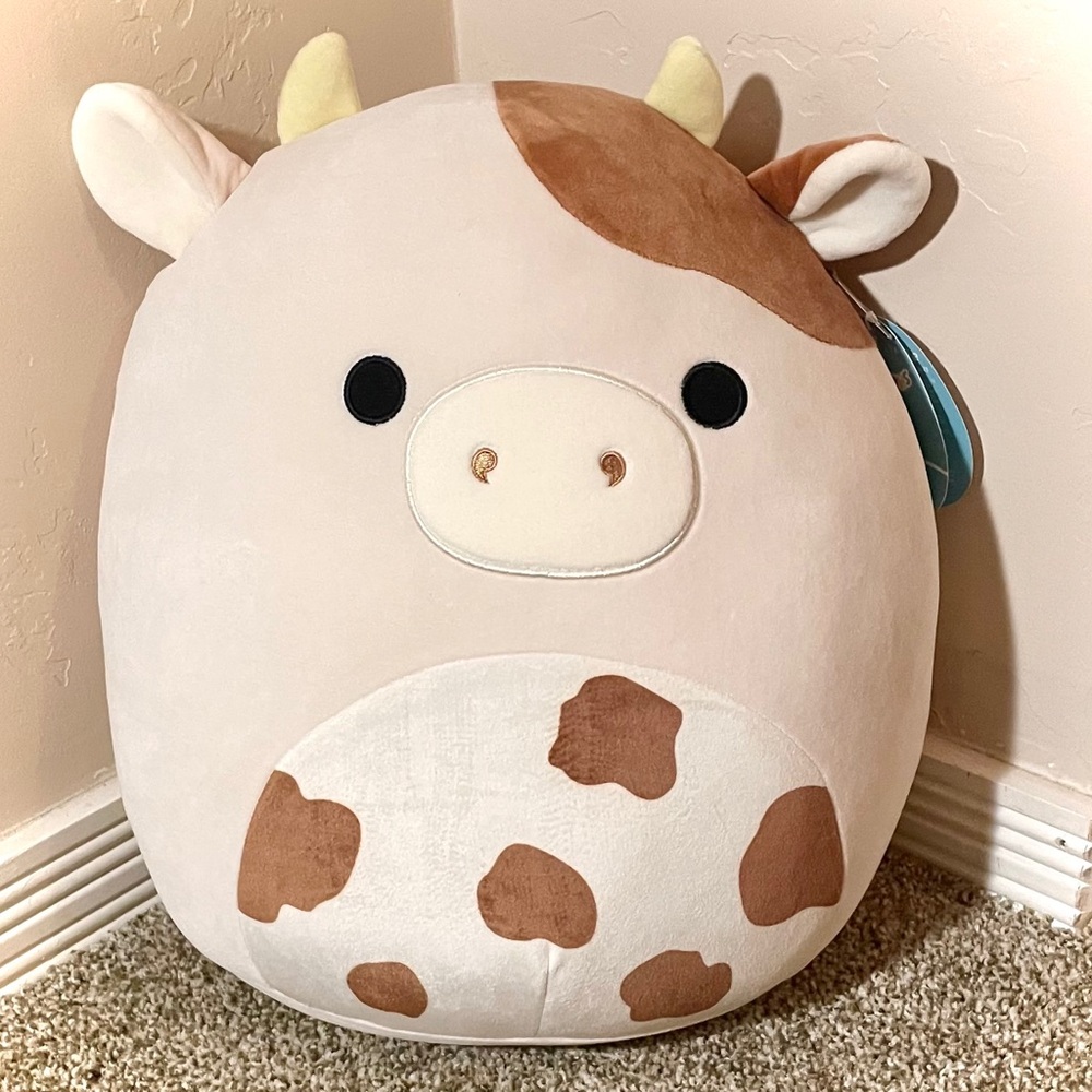 Squishmallows Cream and Brown Cow Plush